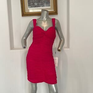 Interlude Couture Collection Bodycon Draped Pink Dress Size12